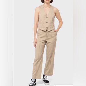 Free People by Brixton Vintage Khaki Pants/Vest Set